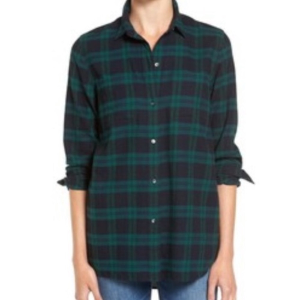 Madewell Ex-Boyfriend Shirt in Dark Plaid